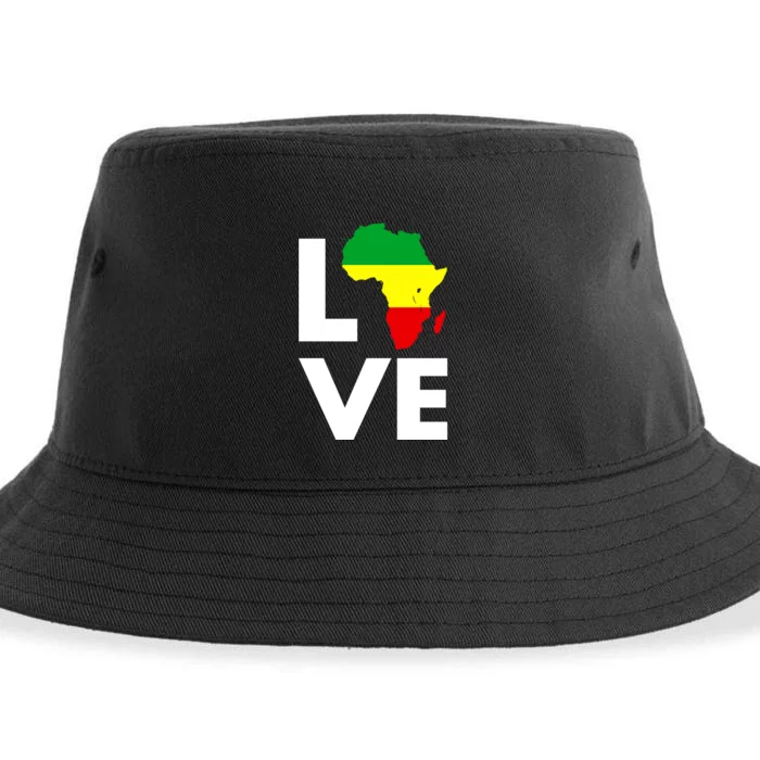 LOVE Africa Map Black History Month Sustainable Bucket Hat