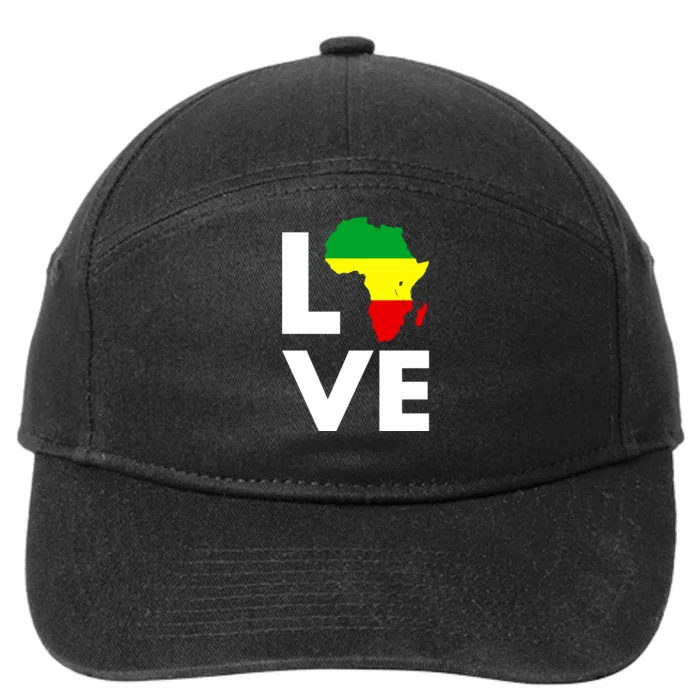 LOVE Africa Map Black History Month 7-Panel Snapback Hat