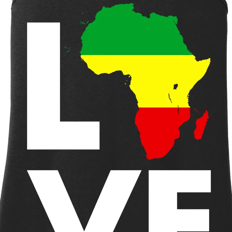 LOVE Africa Map Black History Month Ladies Essential Tank