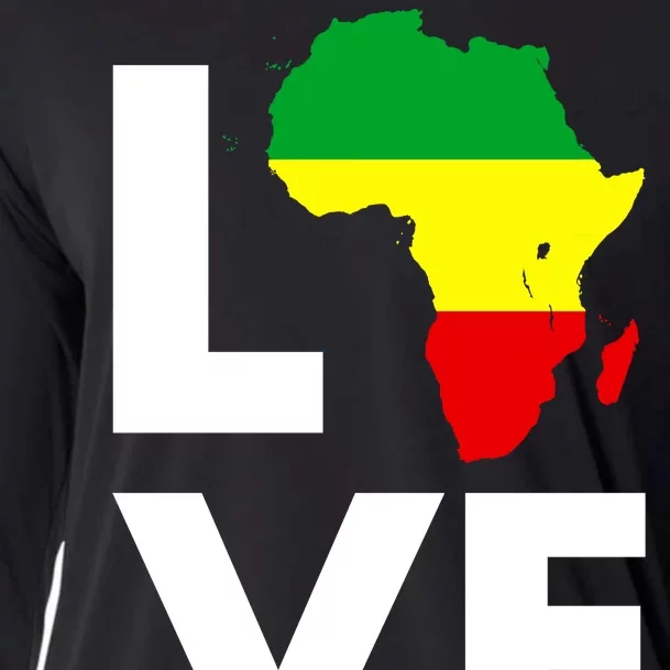 LOVE Africa Map Black History Month Cooling Performance Long Sleeve Crew