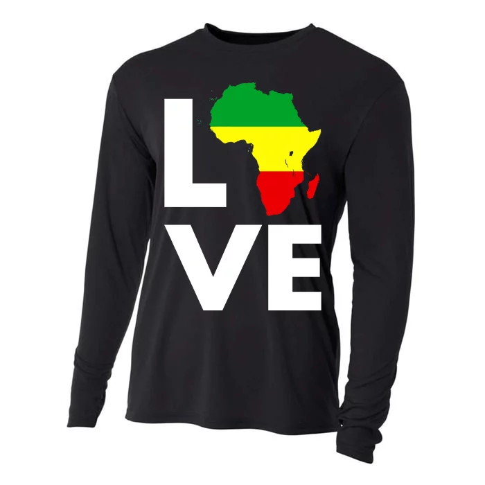 LOVE Africa Map Black History Month Cooling Performance Long Sleeve Crew