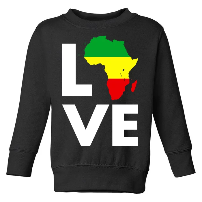 LOVE Africa Map Black History Month Toddler Sweatshirt