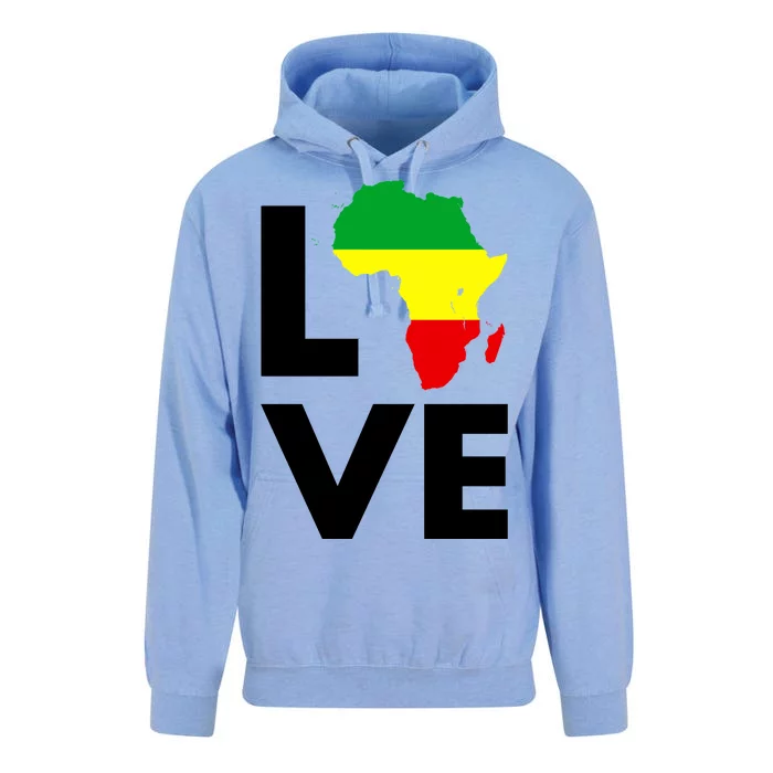 LOVE Africa Map Black History Month Unisex Surf Hoodie