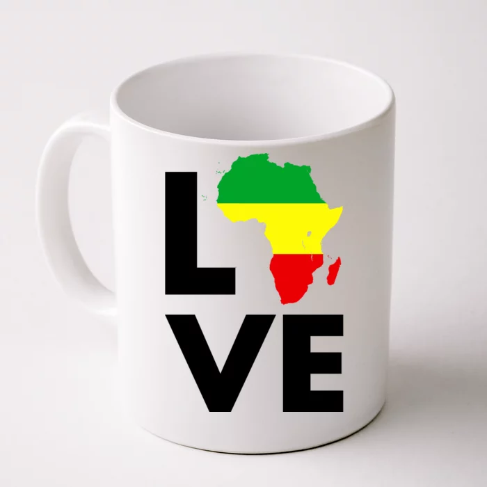 LOVE Africa Map Black History Month Front & Back Coffee Mug