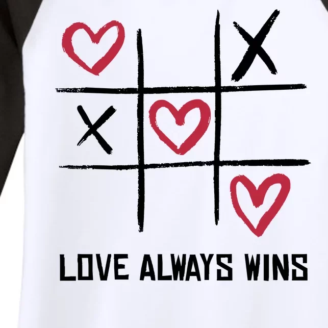 Love Always Wins Game Women's Tri-Blend 3/4-Sleeve Raglan Shirt