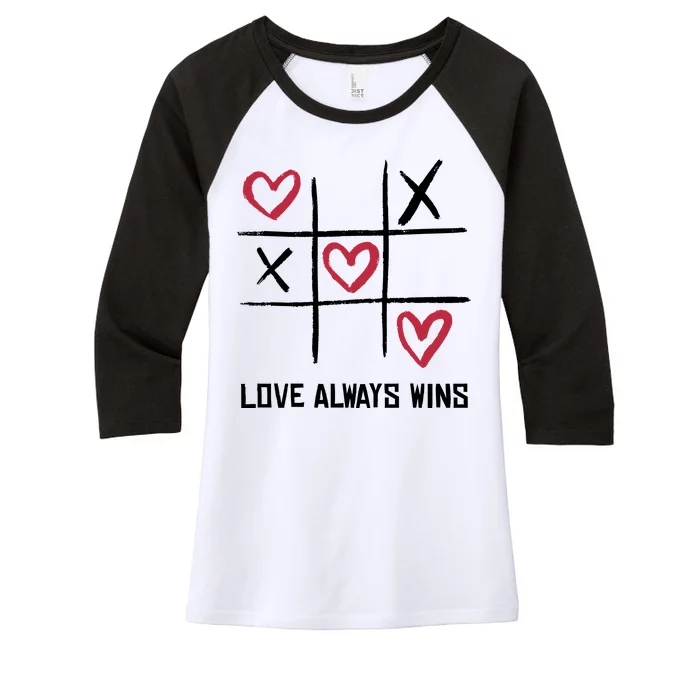 Love Always Wins Game Women's Tri-Blend 3/4-Sleeve Raglan Shirt