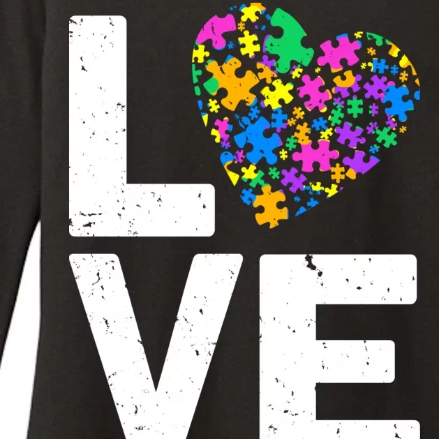 Love Autism Heart Womens CVC Long Sleeve Shirt