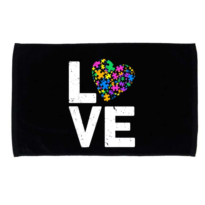 Love Autism Heart Microfiber Hand Towel