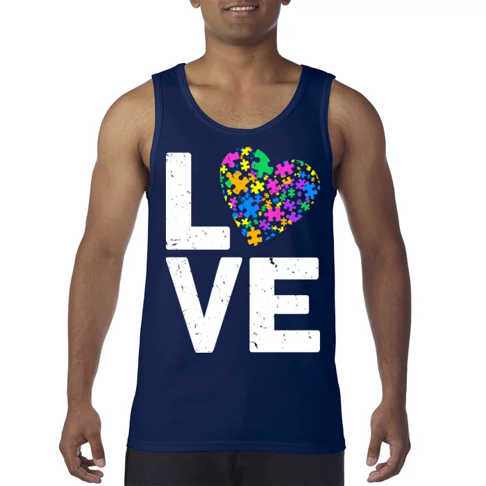 Love Autism Heart Tank Top