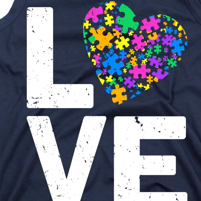 Love Autism Heart Tank Top