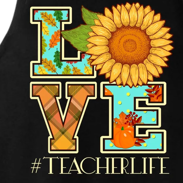 Love Autumn Fall #Teacher Life Ladies Tri-Blend Wicking Tank