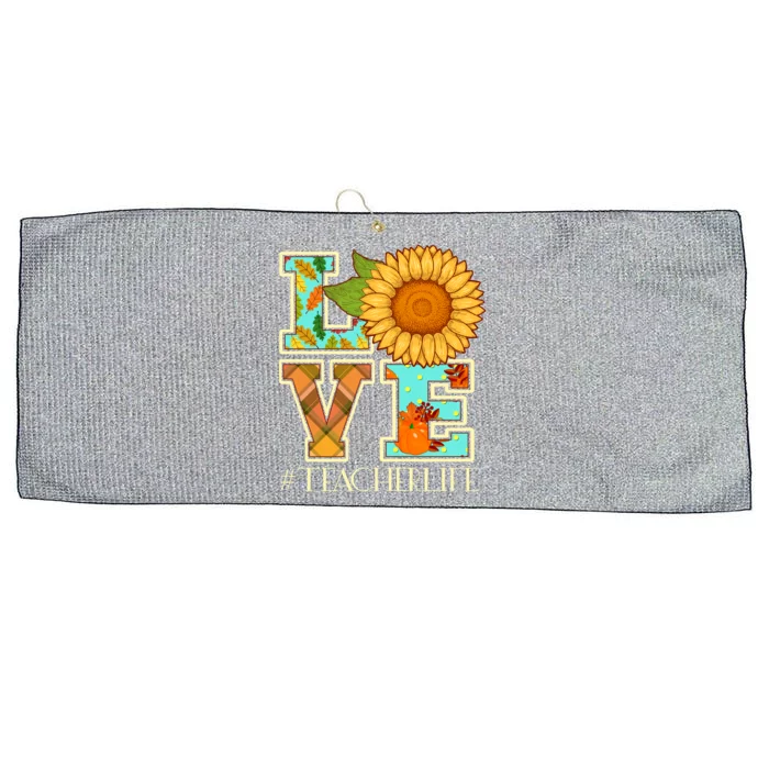 Love Autumn Fall #Teacher Life Large Microfiber Waffle Golf Towel