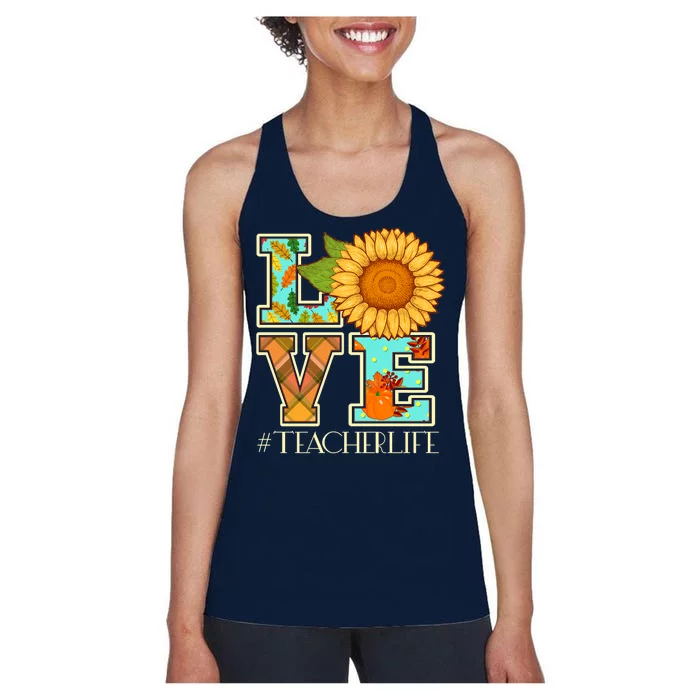 Love Autumn Fall #Teacher Life Women's Racerback Tank