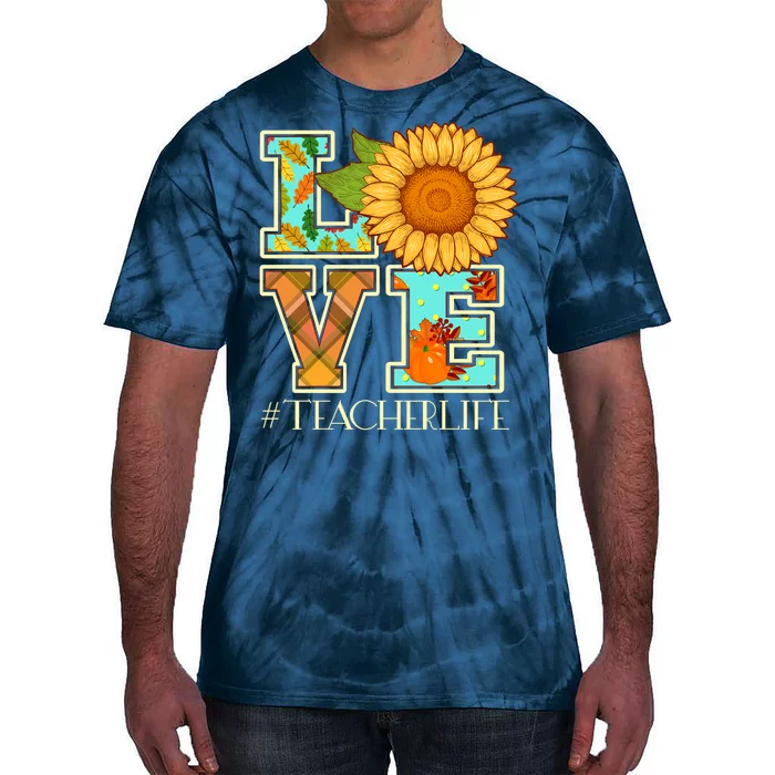 Love Autumn Fall #Teacher Life Tie-Dye T-Shirt