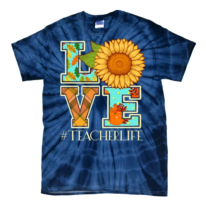 Love Autumn Fall #Teacher Life Tie-Dye T-Shirt