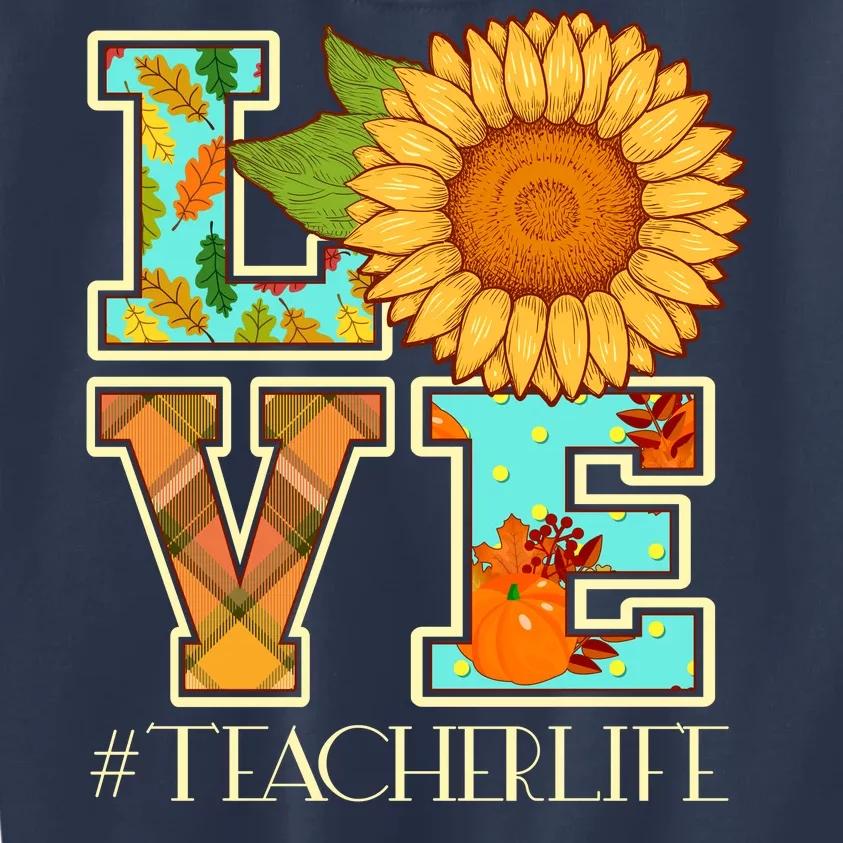 Love Autumn Fall #Teacher Life Kids Sweatshirt