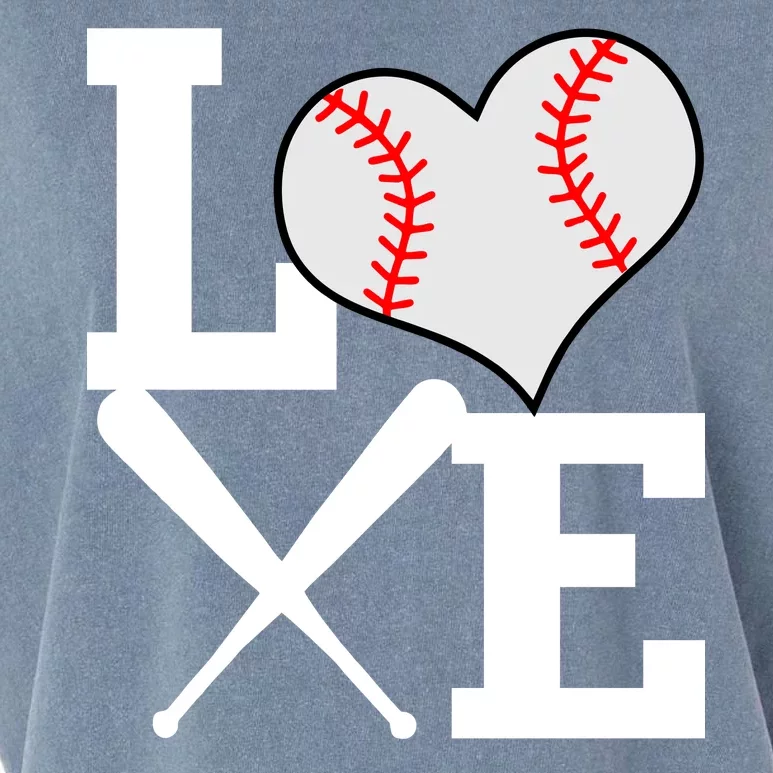 Love Baseball Heart Graphic Garment-Dyed Women's Muscle Tee