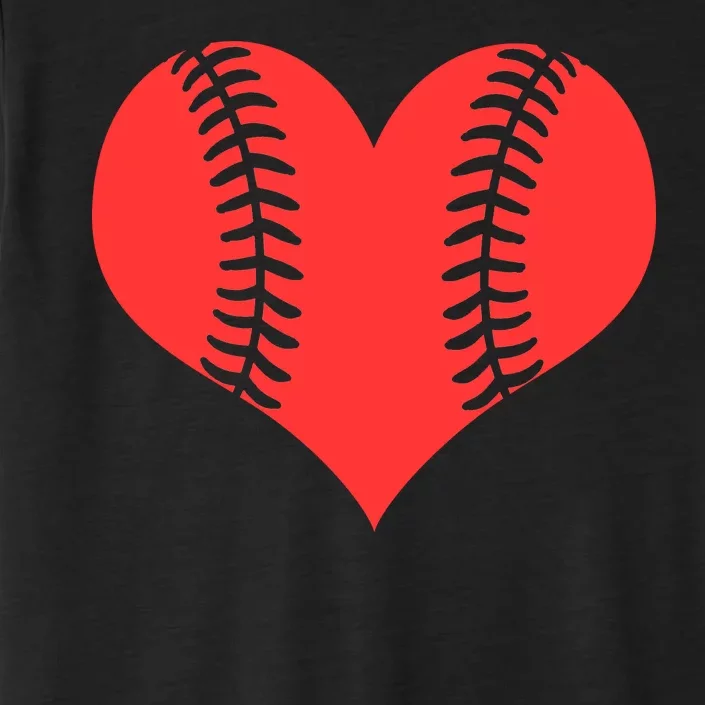 Love Baseball Red Heart ChromaSoft Performance T-Shirt