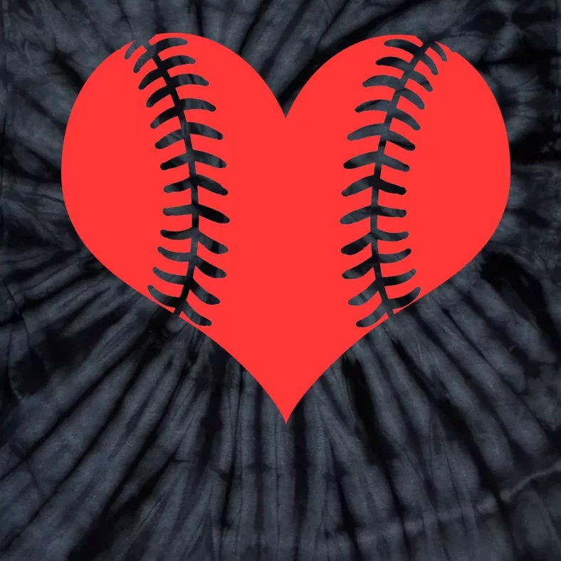 Love Baseball Red Heart Tie-Dye T-Shirt