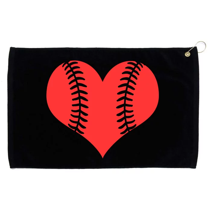 Love Baseball Red Heart Grommeted Golf Towel