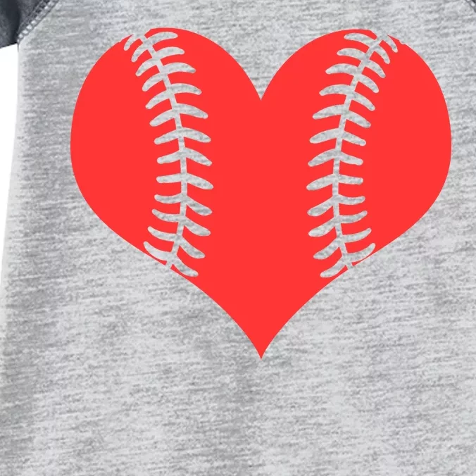 Love Baseball Red Heart Infant Baby Jersey Bodysuit