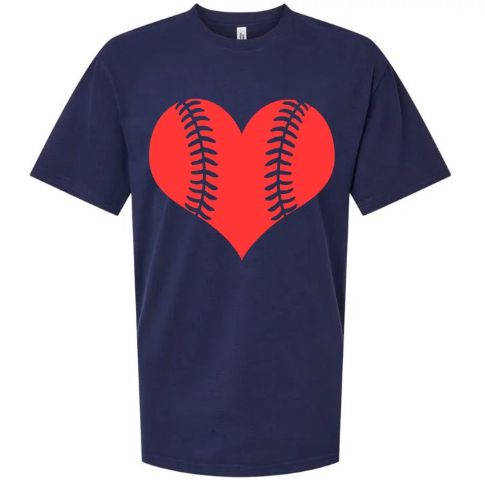 Love Baseball Red Heart Sueded Cloud Jersey T-Shirt