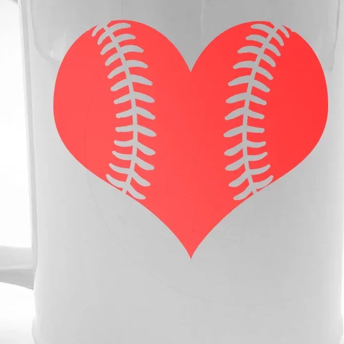 Love Baseball Red Heart Front & Back Beer Stein