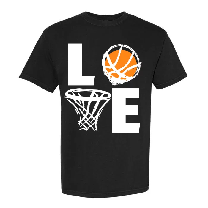 Love Basketball Hoop Garment-Dyed Heavyweight T-Shirt