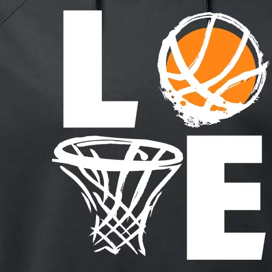 Love Basketball Hoop Performance Fleece Hoodie