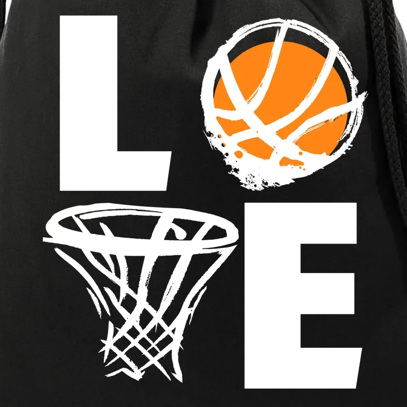 Love Basketball Hoop Drawstring Bag