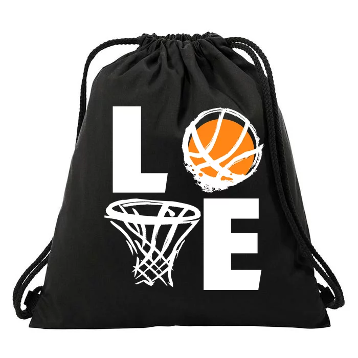 Love Basketball Hoop Drawstring Bag