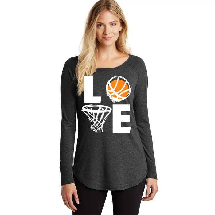 Love Basketball Hoop Women's Perfect Tri Tunic Long Sleeve Shirt