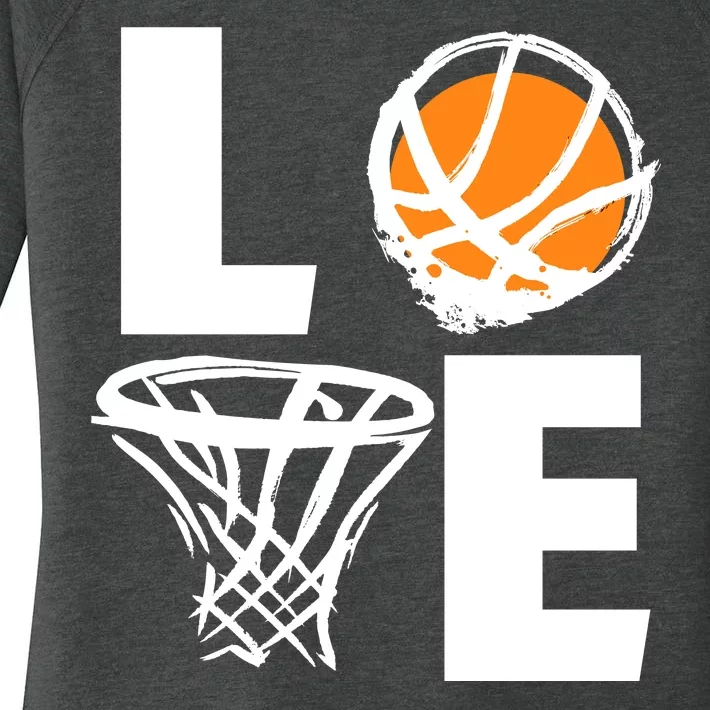 Love Basketball Hoop Women's Perfect Tri Tunic Long Sleeve Shirt