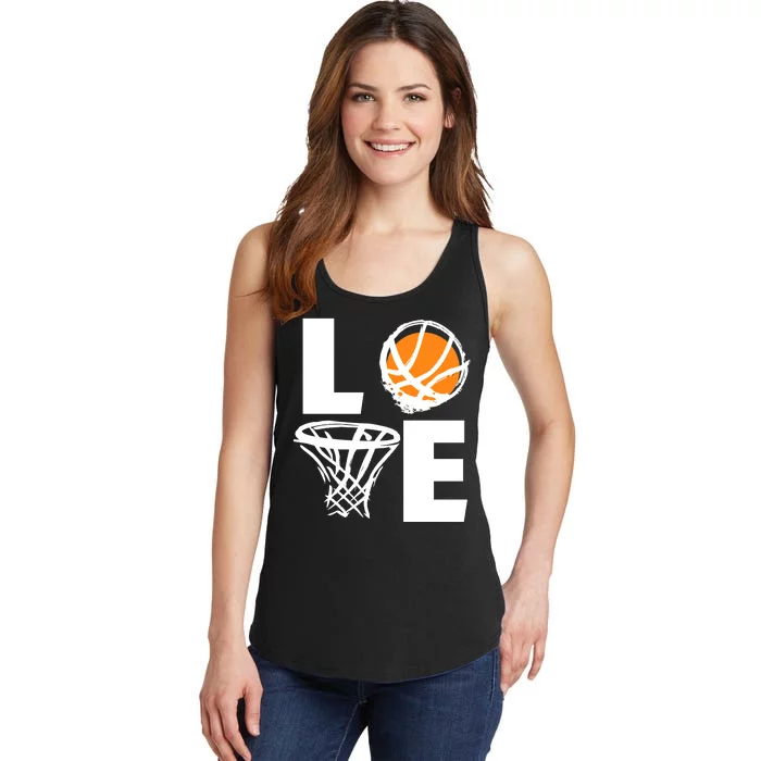 Love Basketball Hoop Ladies Essential Tank