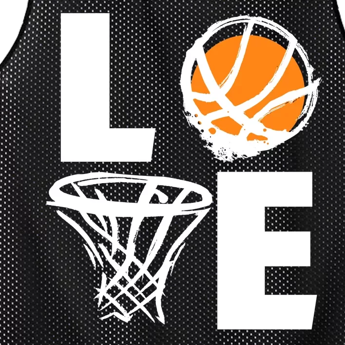 Love Basketball Hoop Mesh Reversible Basketball Jersey Tank