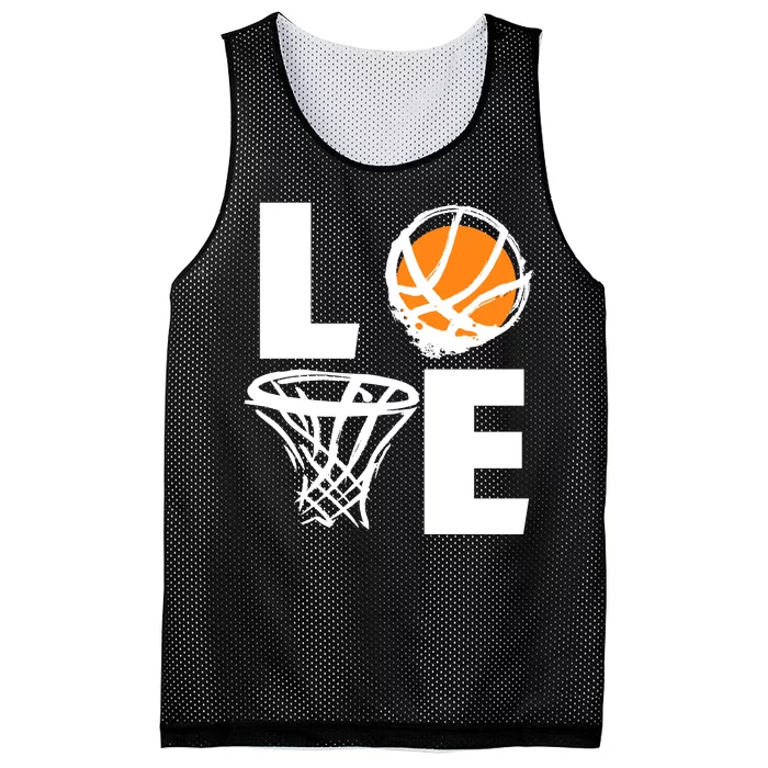 Love Basketball Hoop Mesh Reversible Basketball Jersey Tank