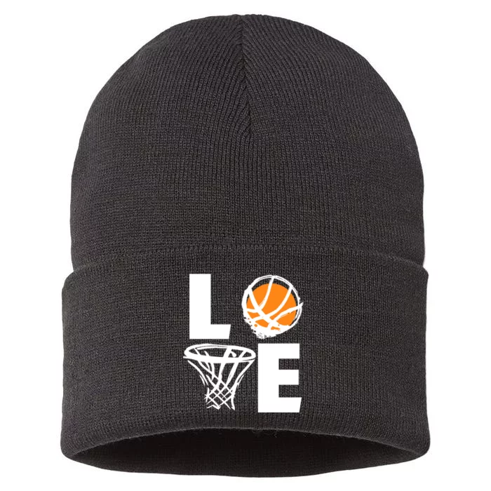 Love Basketball Hoop Sustainable Knit Beanie