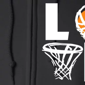 Love Basketball Hoop Full Zip Hoodie