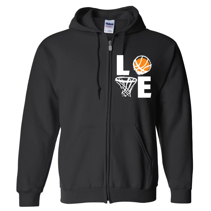 Love Basketball Hoop Full Zip Hoodie