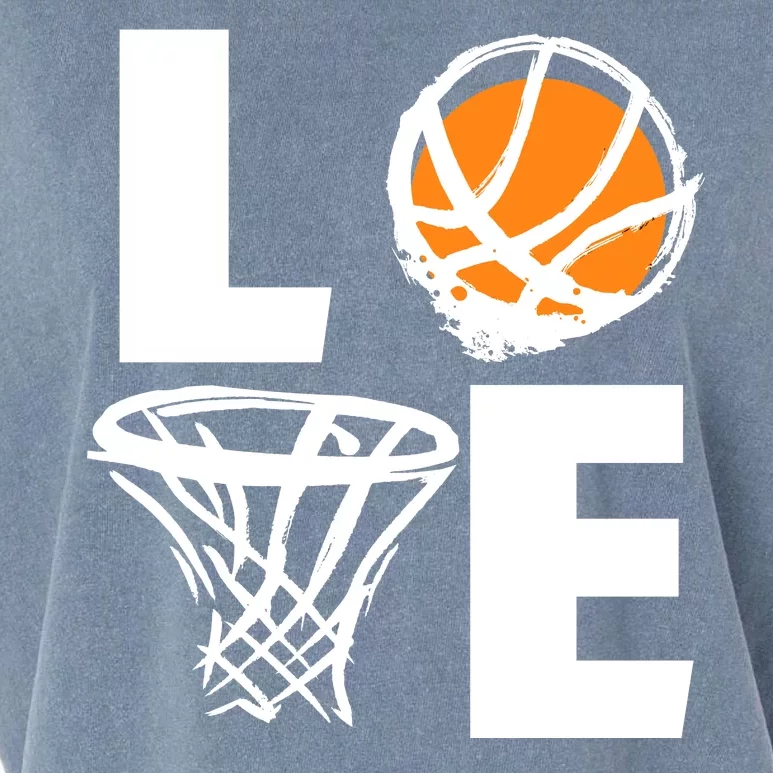 Love Basketball Hoop Garment-Dyed Women's Muscle Tee