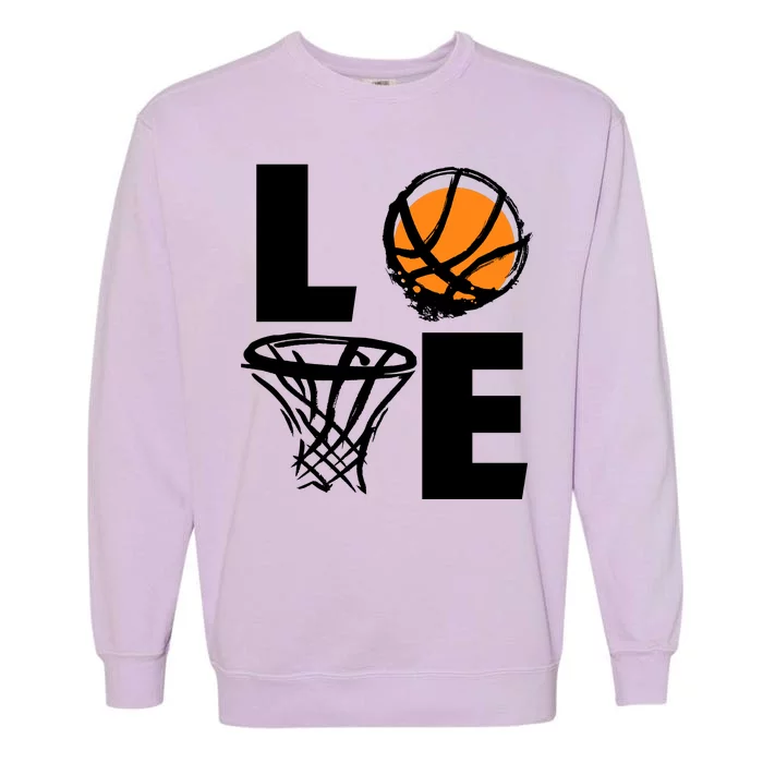 Love Basketball Hoop Garment-Dyed Sweatshirt