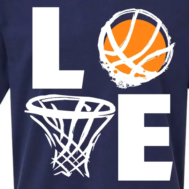 Love Basketball Hoop Sueded Cloud Jersey T-Shirt