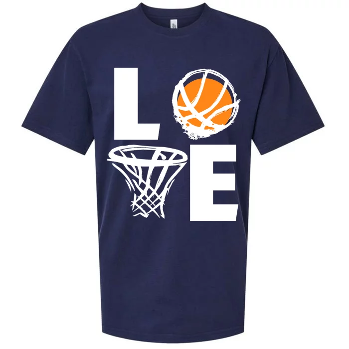 Love Basketball Hoop Sueded Cloud Jersey T-Shirt