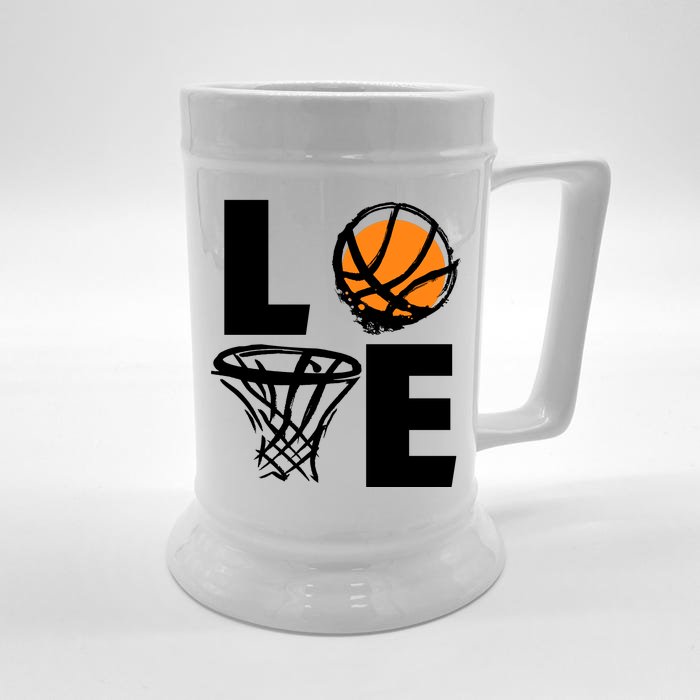 Love Basketball Hoop Front & Back Beer Stein