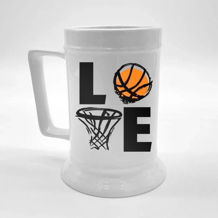 Love Basketball Hoop Front & Back Beer Stein