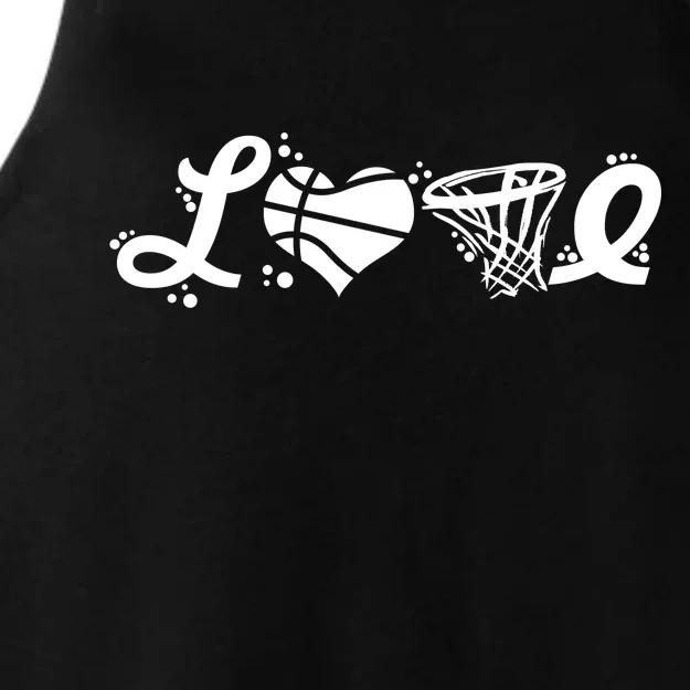 Love Basketball Symbols Ladies Tri-Blend Wicking Tank