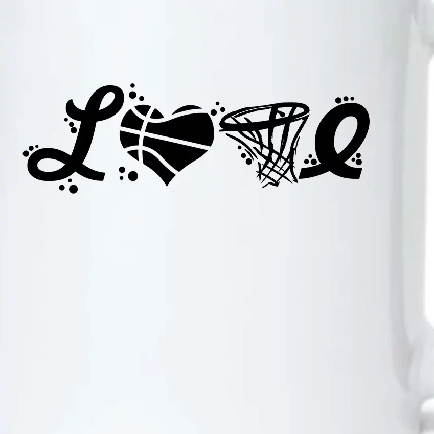 Love Basketball Symbols Black Color Changing Mug