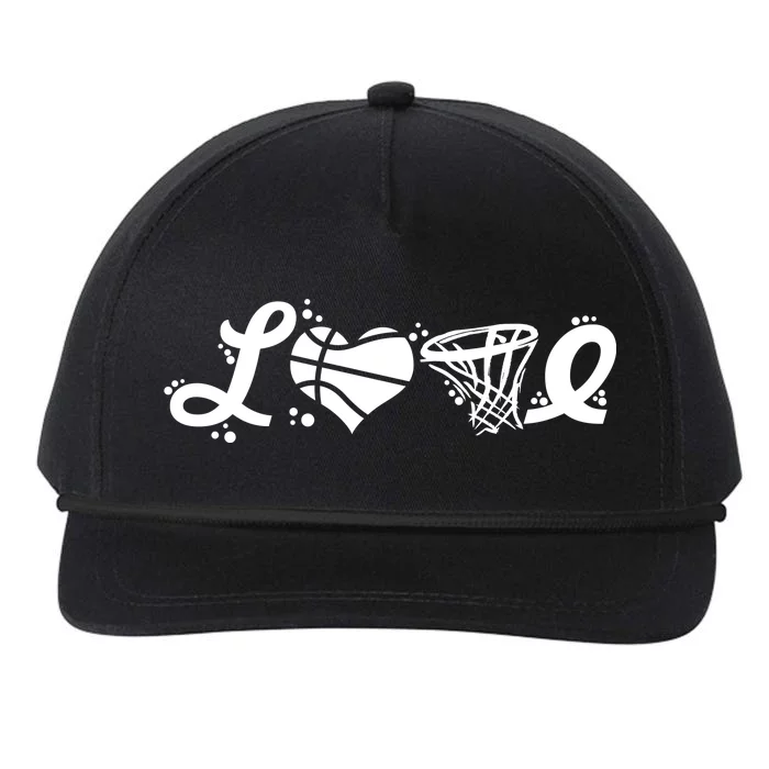 Love Basketball Symbols Snapback Five-Panel Rope Hat