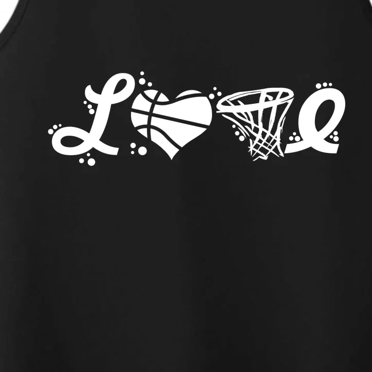 Love Basketball Symbols Performance Tank