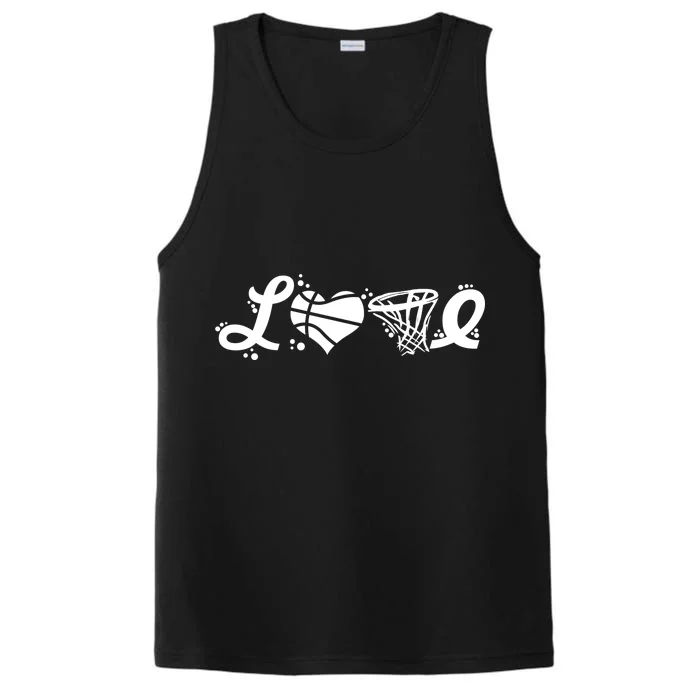 Love Basketball Symbols Performance Tank